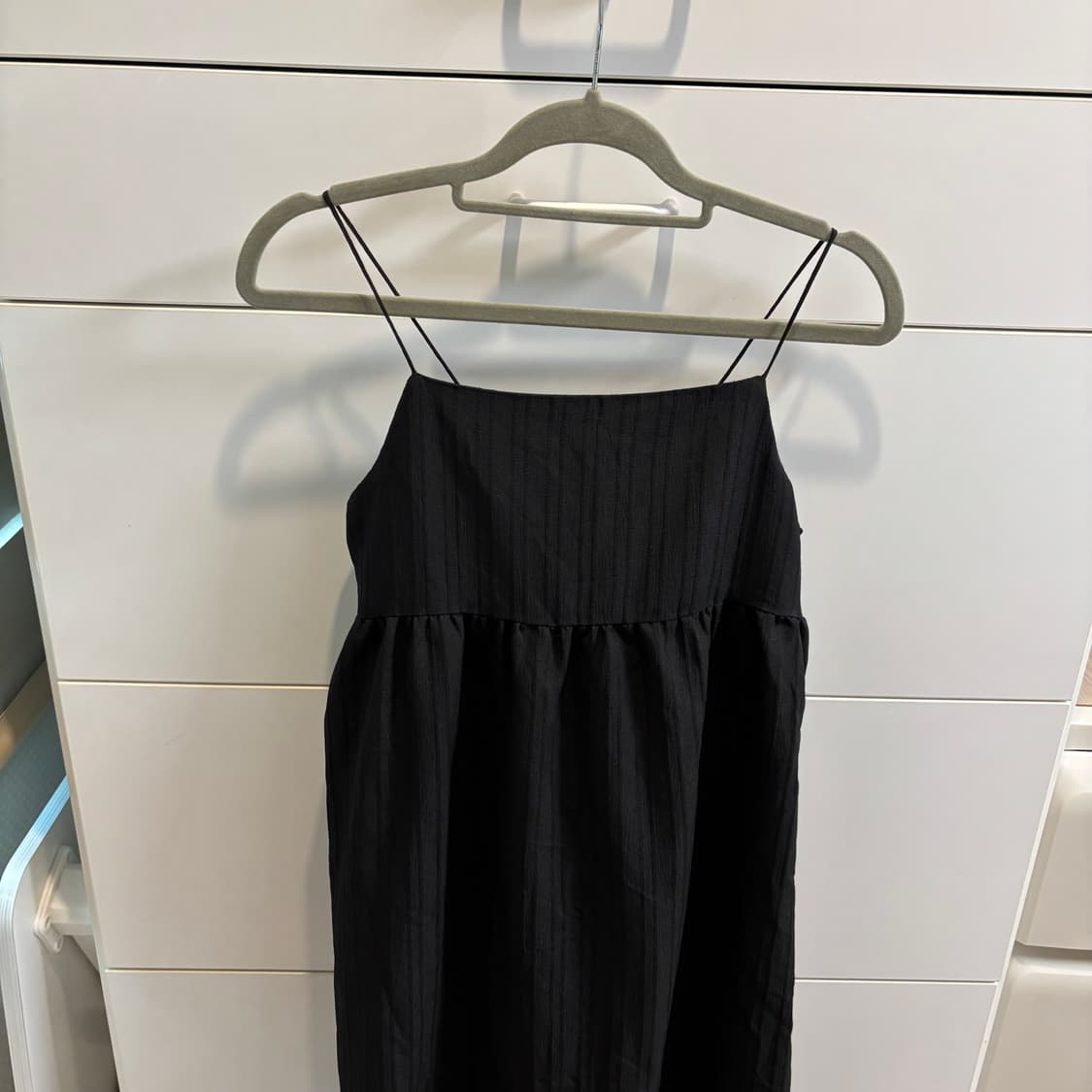 일본구매 끈 조절 레이어드 블랙 롱 원피스 상품이미지2