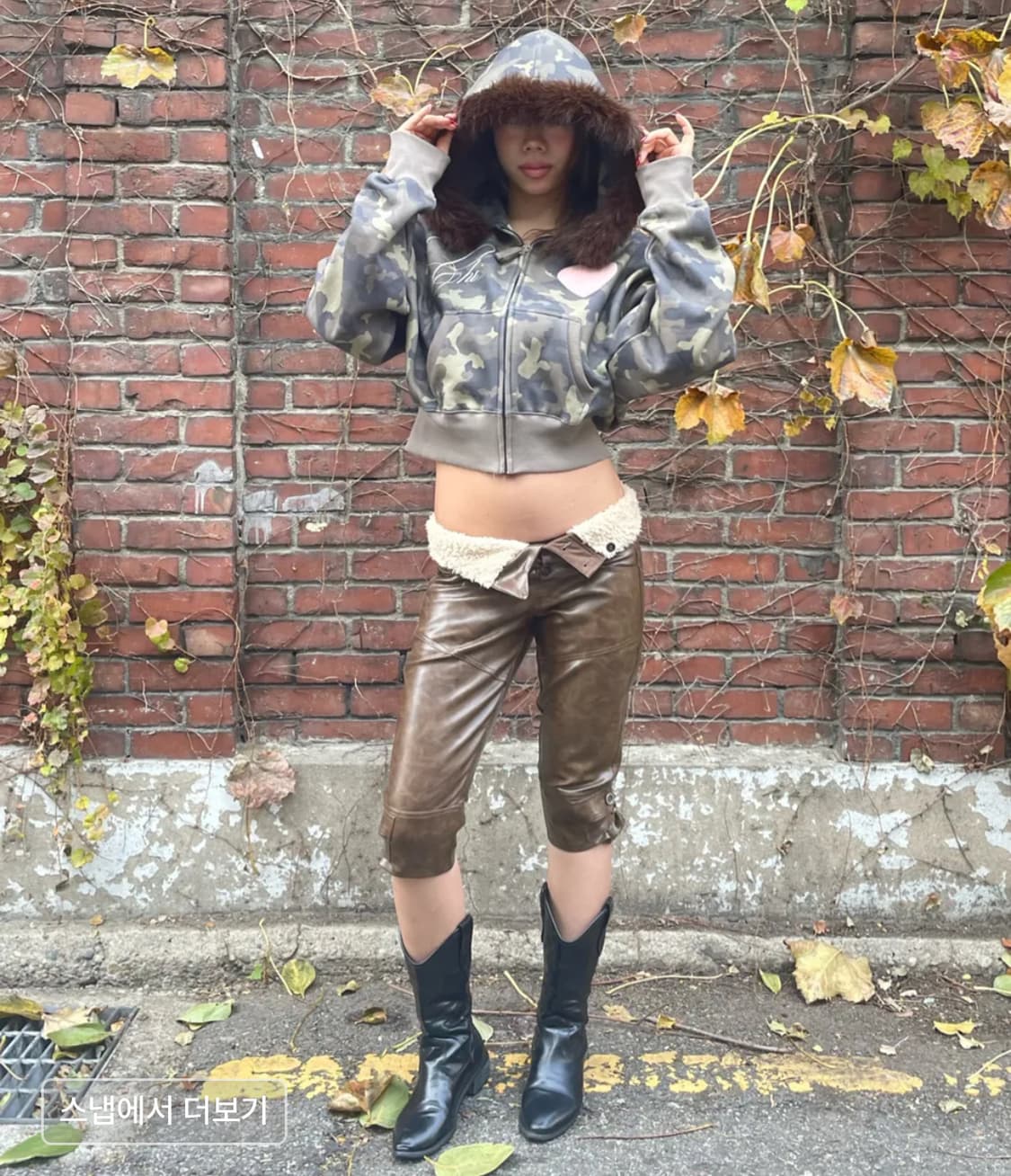 Faux Fur Trimming Hooded Zip-Up Forest C 상품이미지2