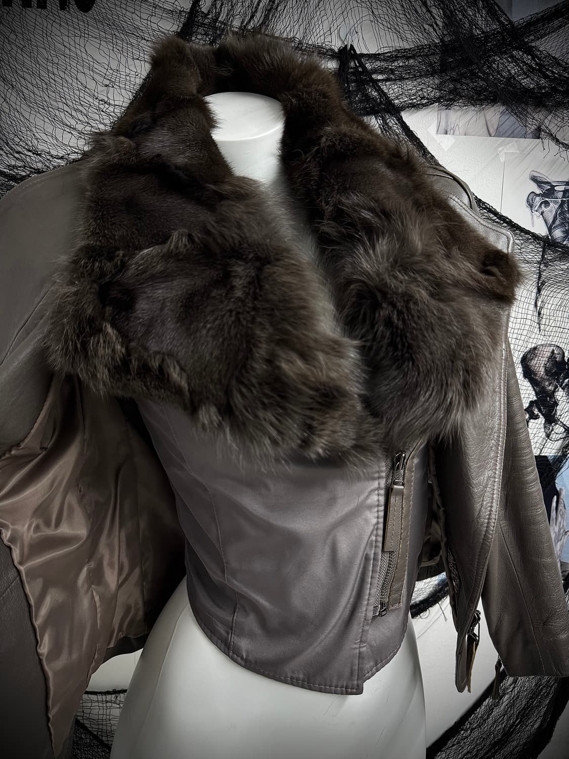00s fur leather jacket 상품이미지4