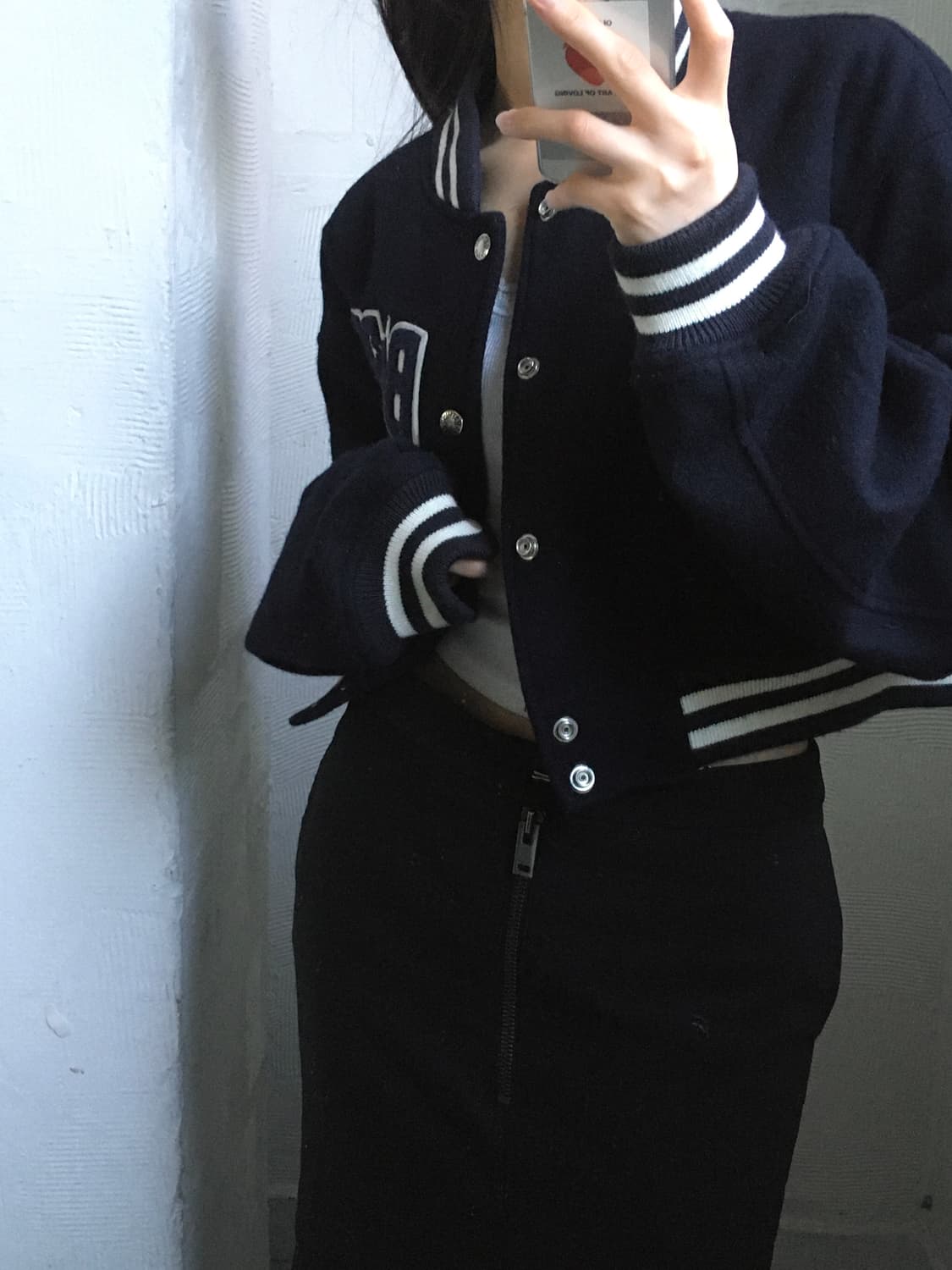 Bape 베이프 24SS 우먼 크롭 바시티 자켓 상품이미지2