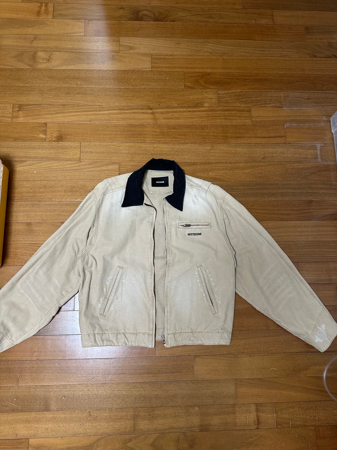 웰던 beige destroyed oxford jacket 상품이미지1