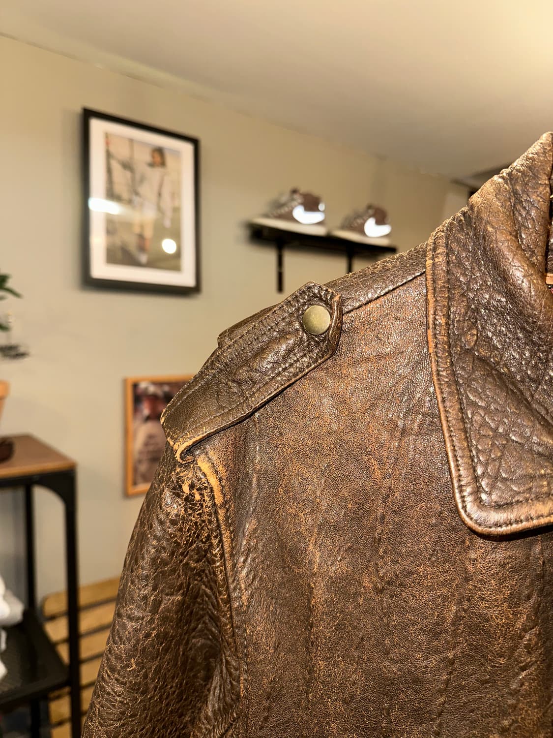 80’s Japanese cow-leather A-2 jacket 상품이미지7