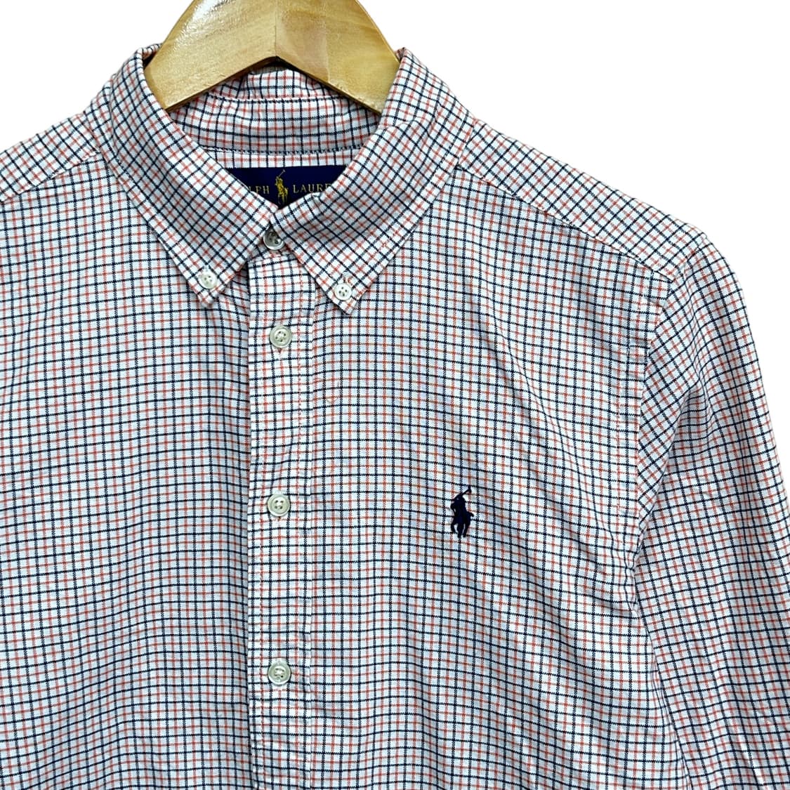 폴로 신형 오렌지 체크 셔츠 M 데드 스탁 상품이미지4