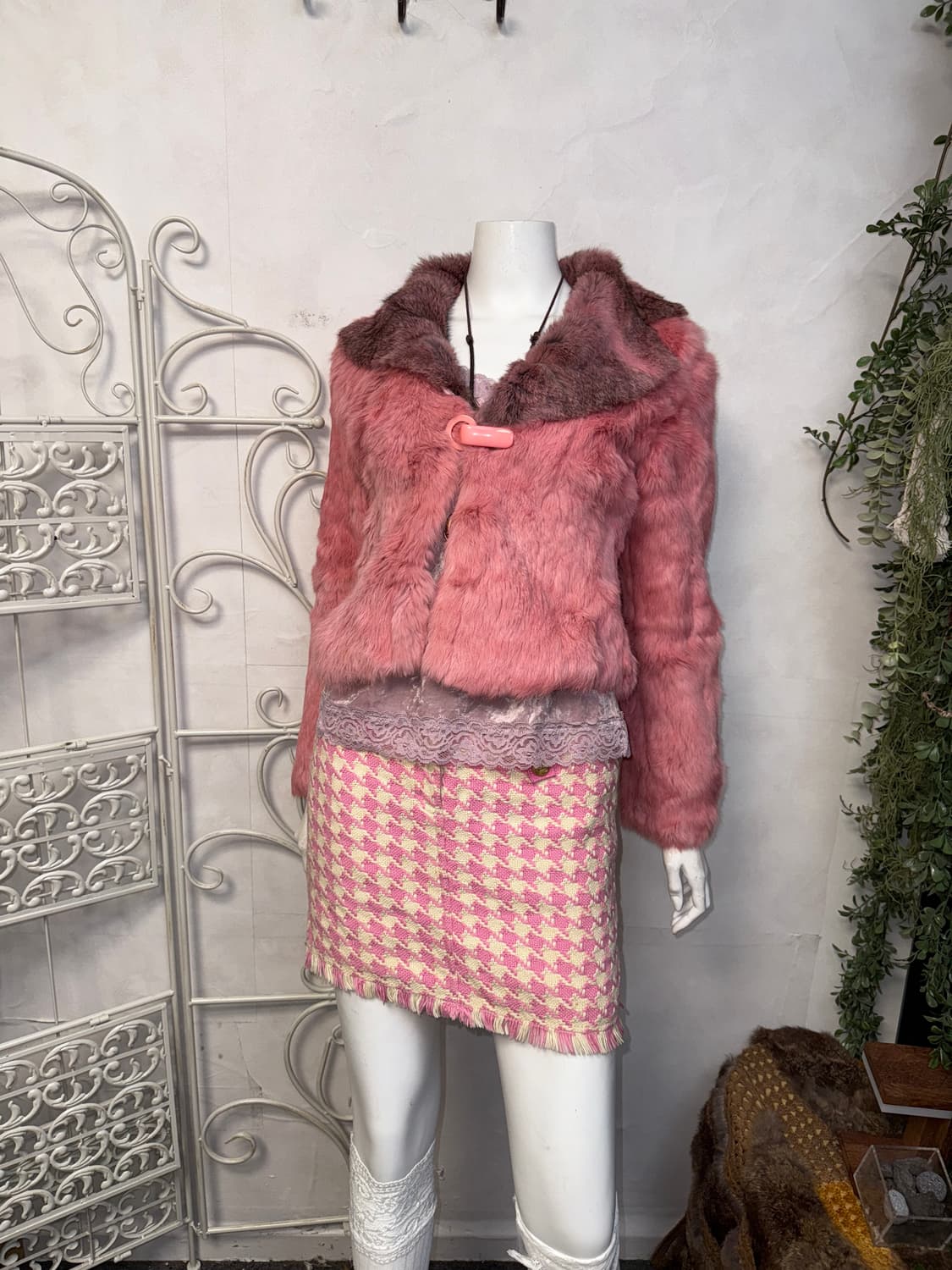 Baby pink rabbit fur jacket  상품이미지1