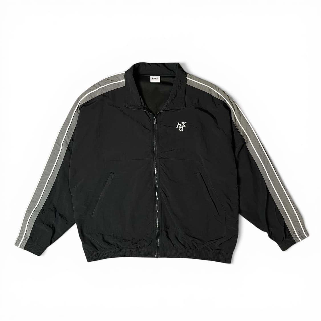 HDEX 블랙 사이드 화이트 라인 로고 바람막이 자켓 L 상품이미지1