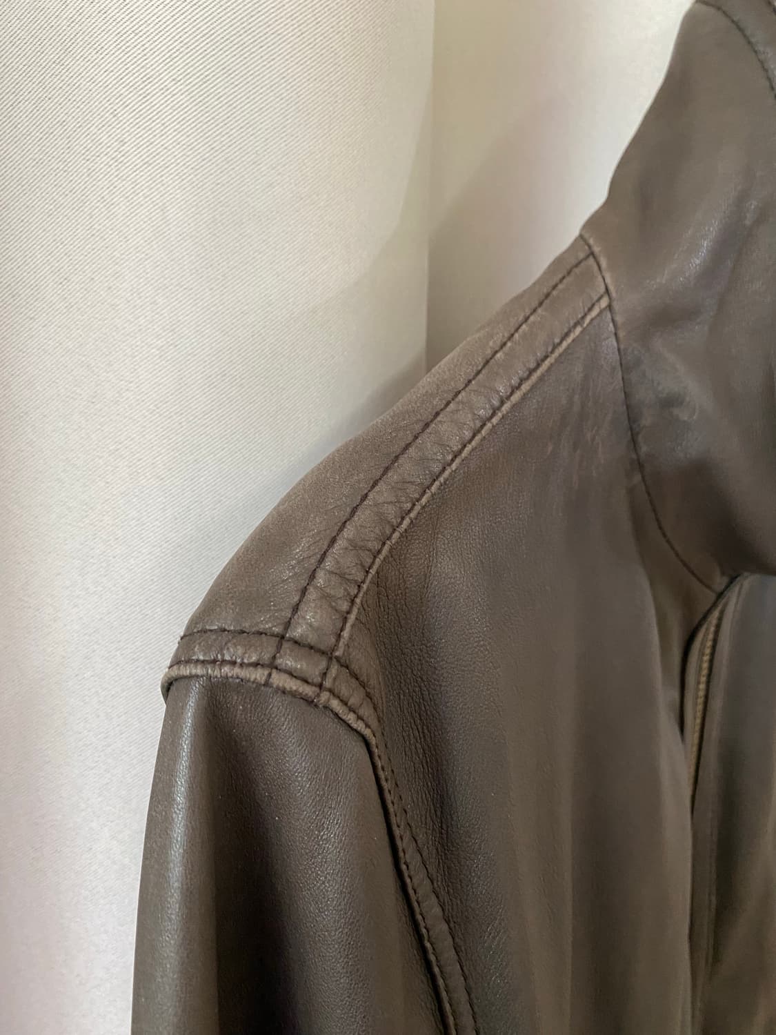 high neck leather jacket 상품이미지7