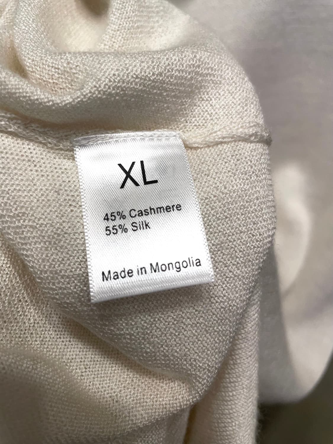 몽골 실크 캐시미어 크림색 블라우스 66~77 상품이미지9