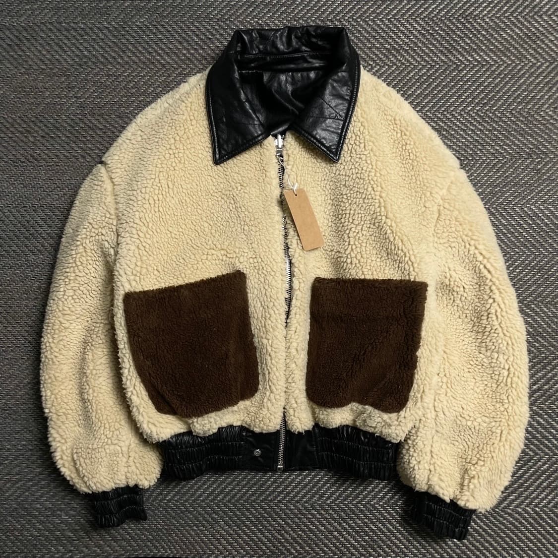 쥬시쥬디 우먼스 리버시블 가죽×플리스 크롭 쉐르파 레더자켓o 5359 상품이미지6