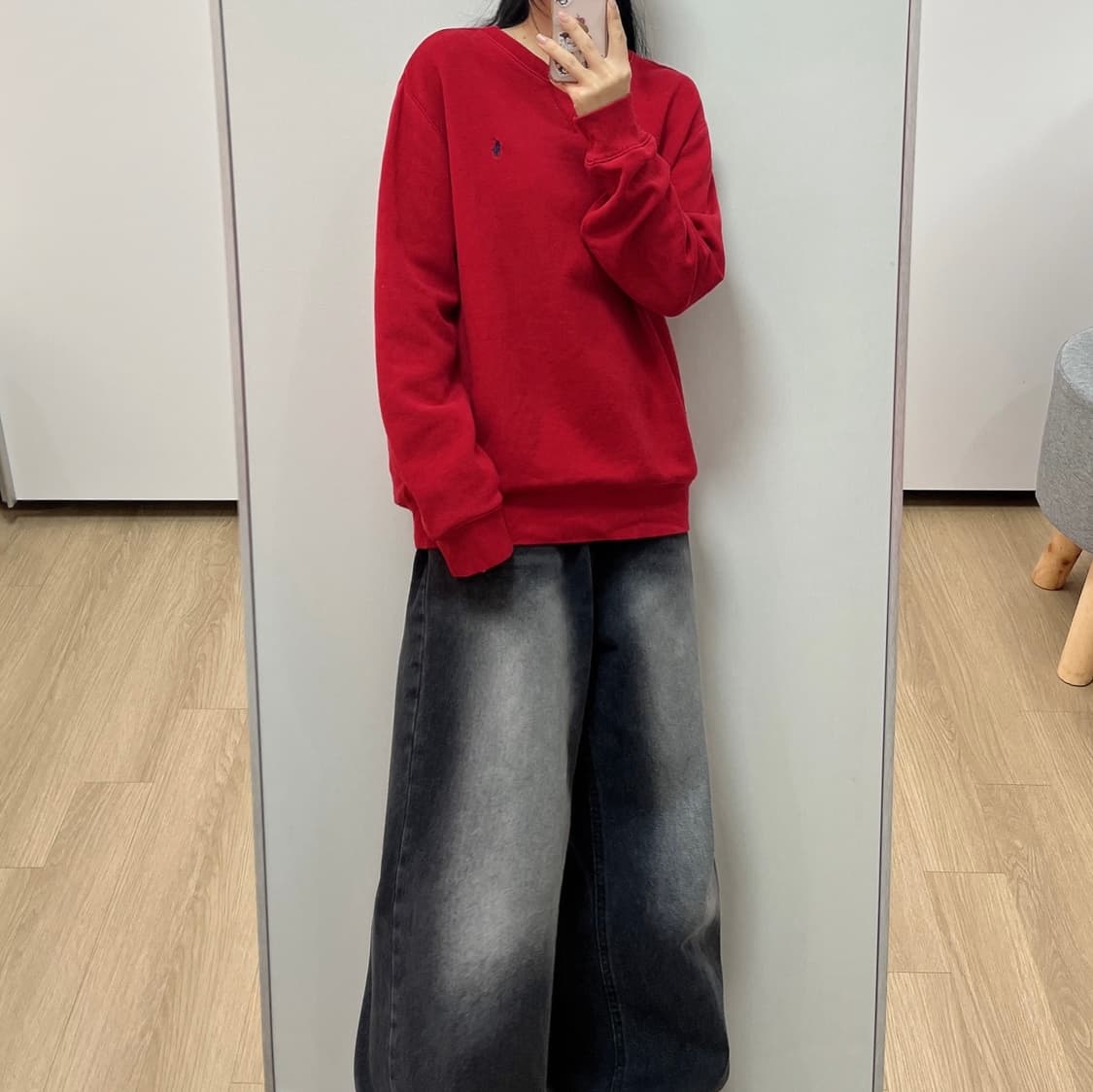 폴로 랄프로렌 신형 네이비 포니 레드 맨투맨 상품이미지1