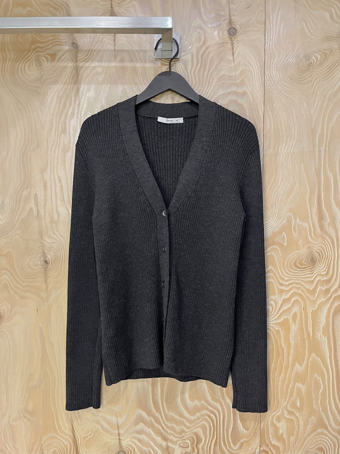 프라다 베이직 리브드 울 가디건 상품이미지2