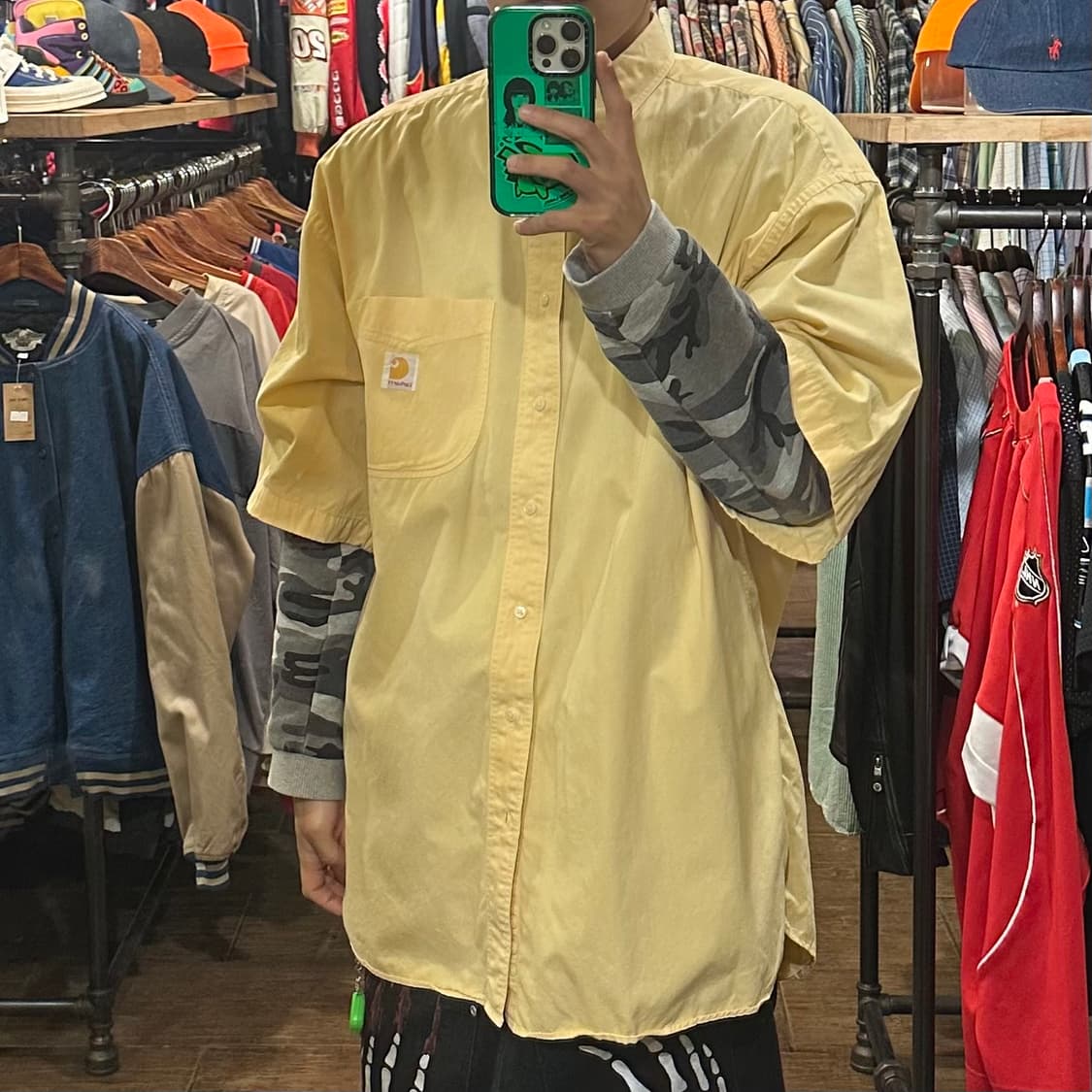 [HI] 칼하트 반팔 셔츠 옐로우 상품이미지3