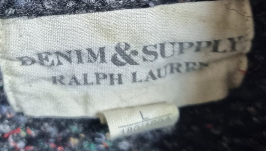 L (77) 폴로 데님앤서플라이 다크그레이 숄카라 니트 가디건 상품이미지4