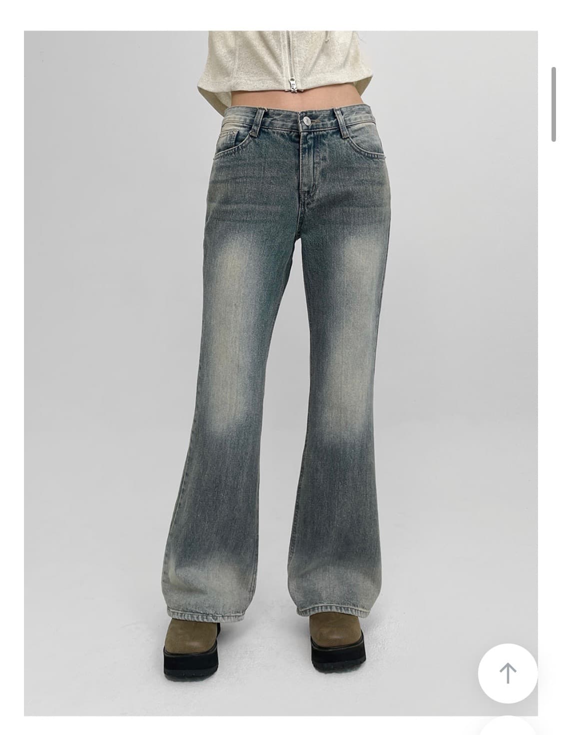 블랙업 로우웨스트 부츠컷 데님 S 상품이미지2