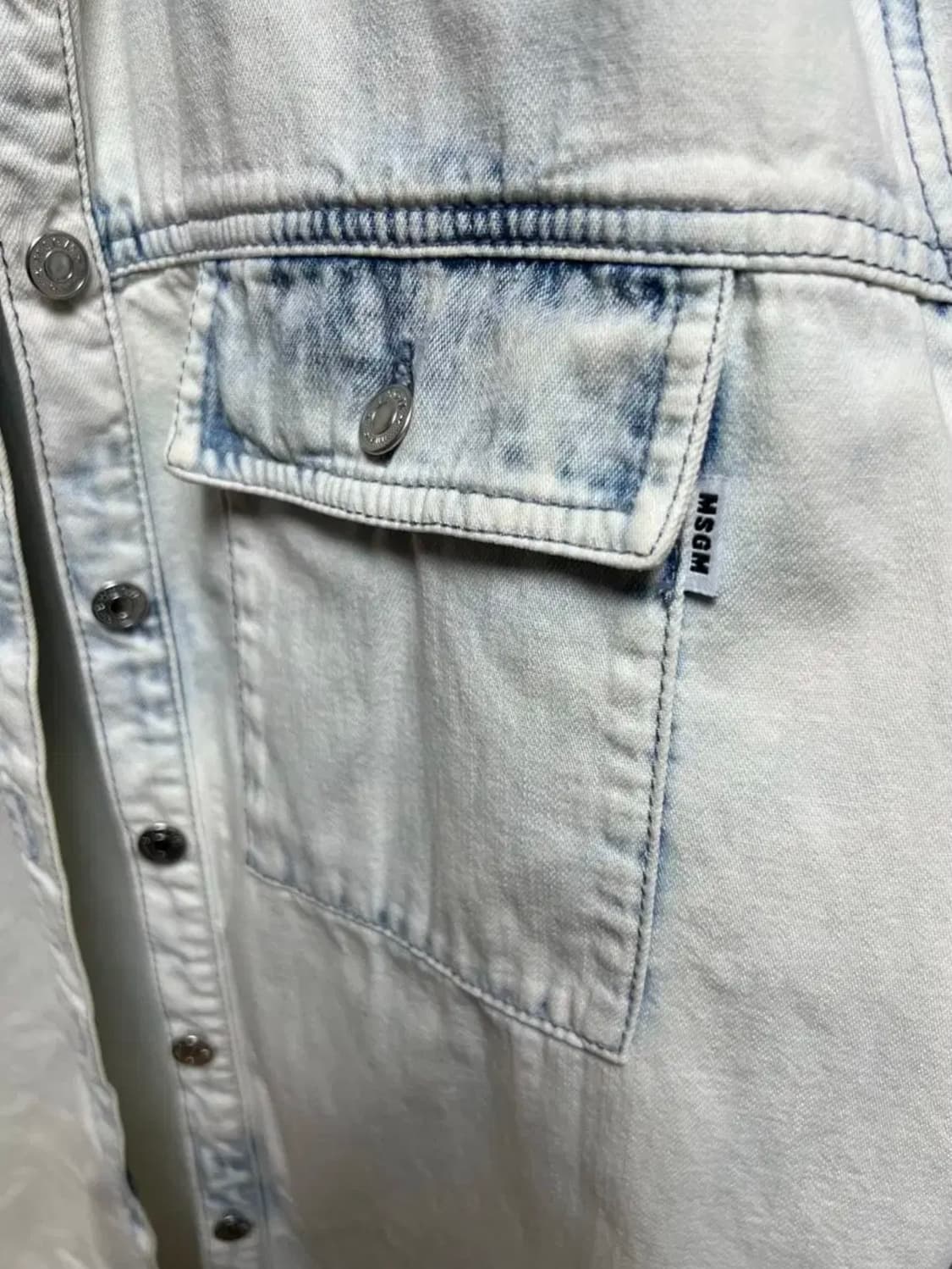 msgm 로고 데님 셔츠 상품이미지4