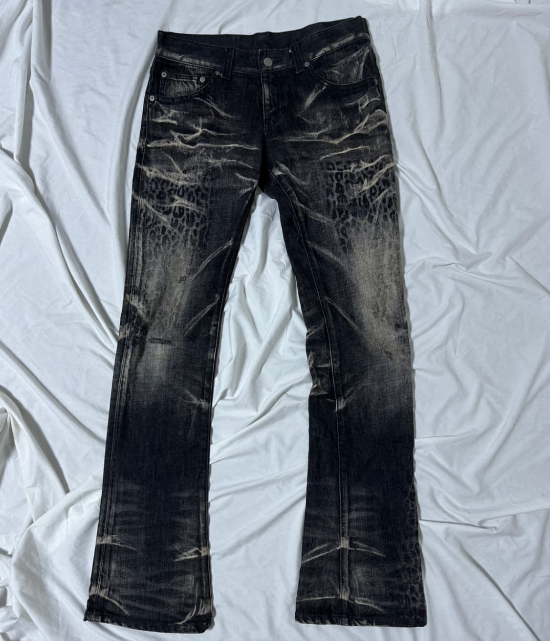 Tornado Mart Leopard Pattern Flared Jean 상품이미지1