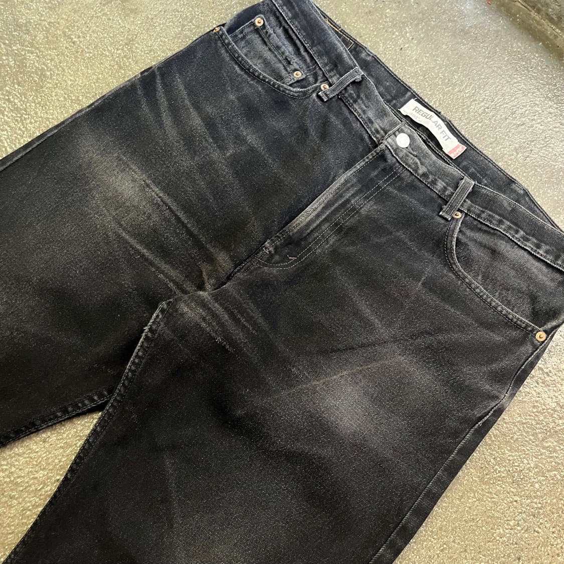 00s Levis505 블랙 워싱진 (38”) 상품이미지4