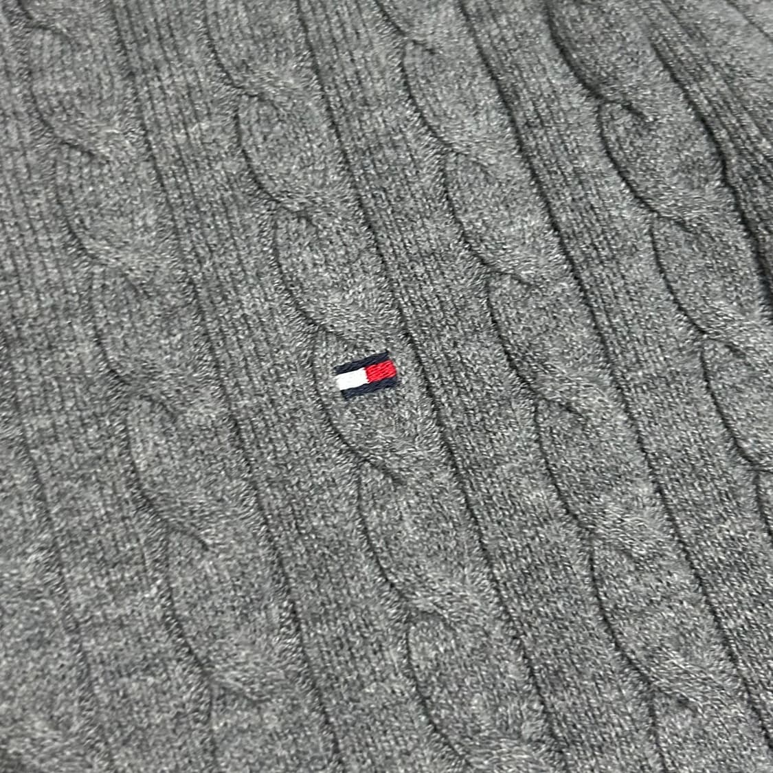 [M] Tommy 타미힐피거 그레이 램스울 케이블 라운드 니트 상품이미지5