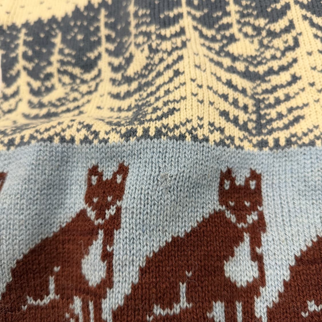 에스토니아 빈티지 폭스 패턴 울 니트 L 상품이미지6