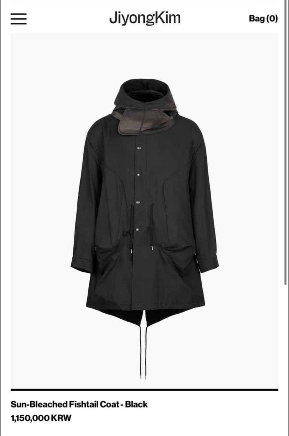 지용킴 선블리치 피시테일 야상 코트 판매 상품이미지1