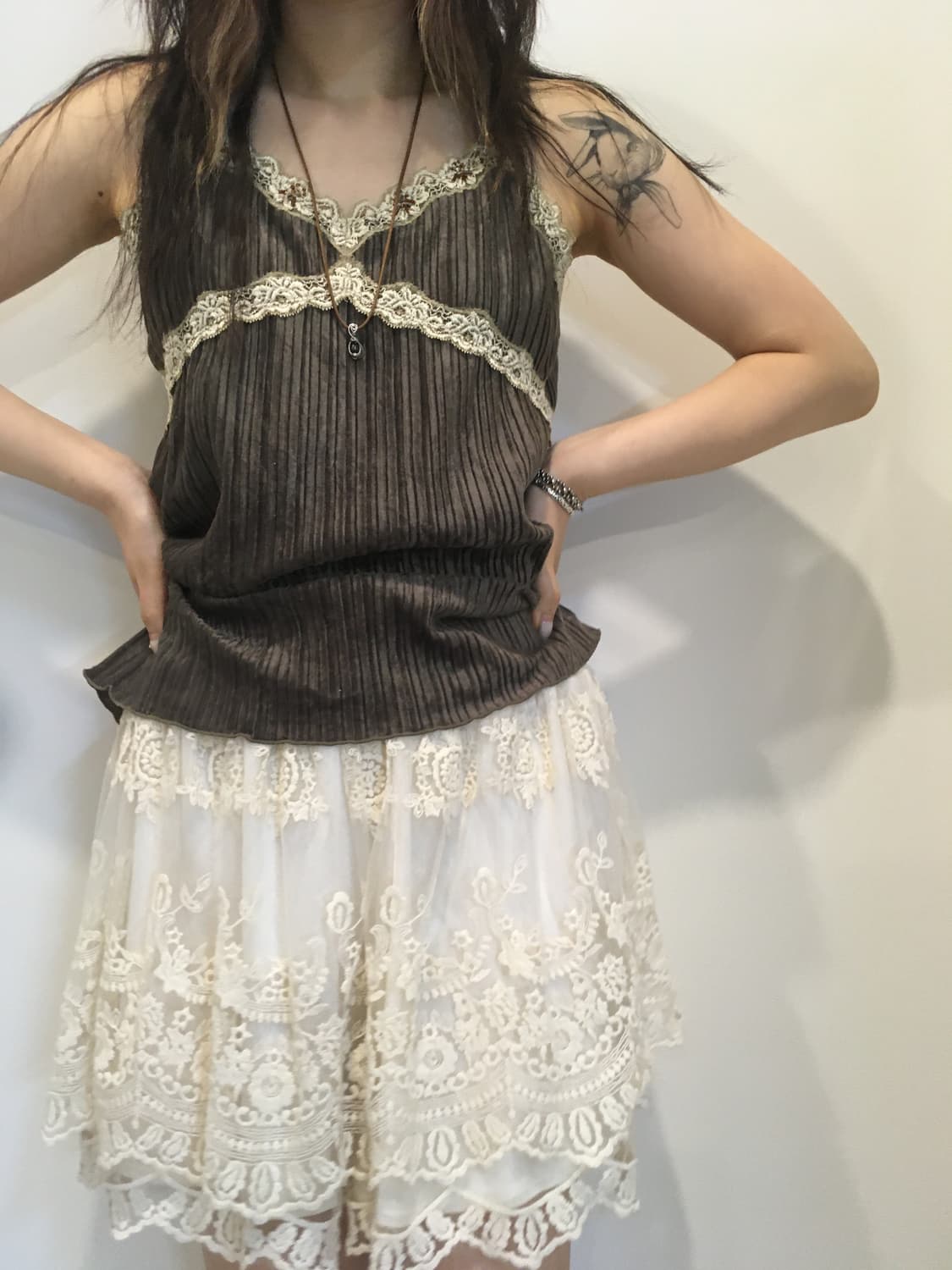 일본빈티지 카키 모리 슬리브리스 상품이미지7