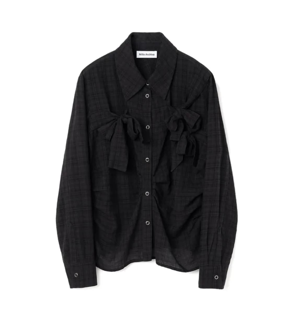 밀로 우먼 리본 타이 셔츠 black 상품이미지1