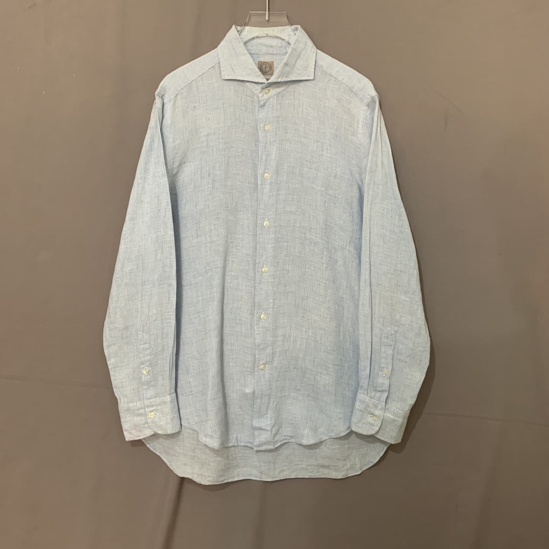 41 피에트로 프로벤잘레 이태리 린넨 체크 와이드 카라 셔츠 남방 상품이미지1