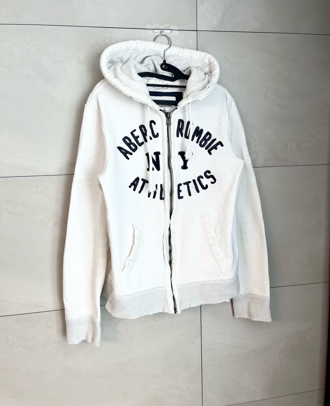아베크롬비 스펠로고 화이트 대장 후드집업 [L] 상품이미지2