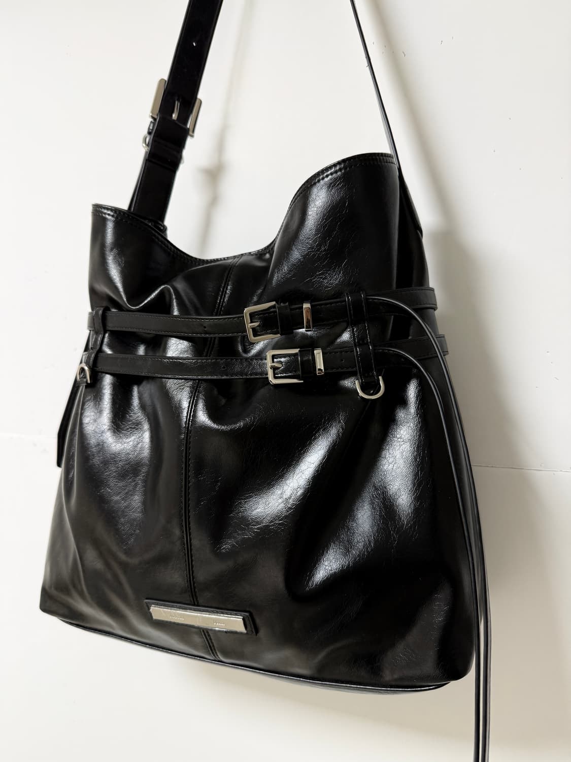 🖤 마뗑킴 정품 블랙 레더 숄더백 🖤 상품이미지1