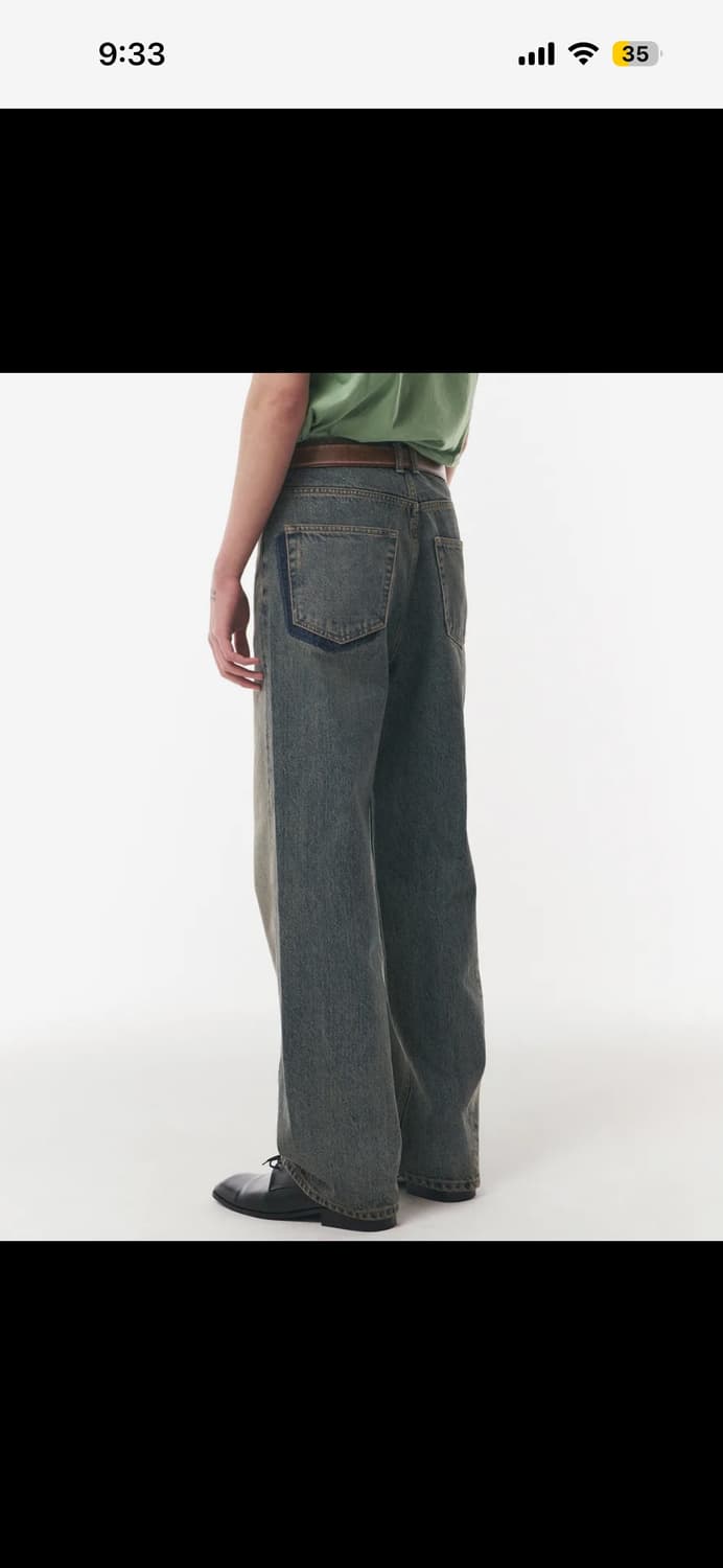 도프제이슨 스트레이트핏 트위스트 워시드 데님 팬츠 상품이미지1