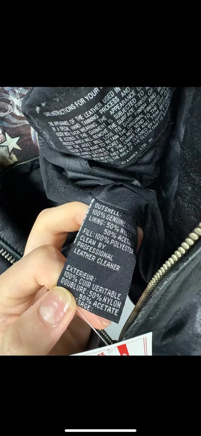 아비렉스 빅로고 램스킨 블랙 A-2 레더 자켓 H1598 상품이미지9