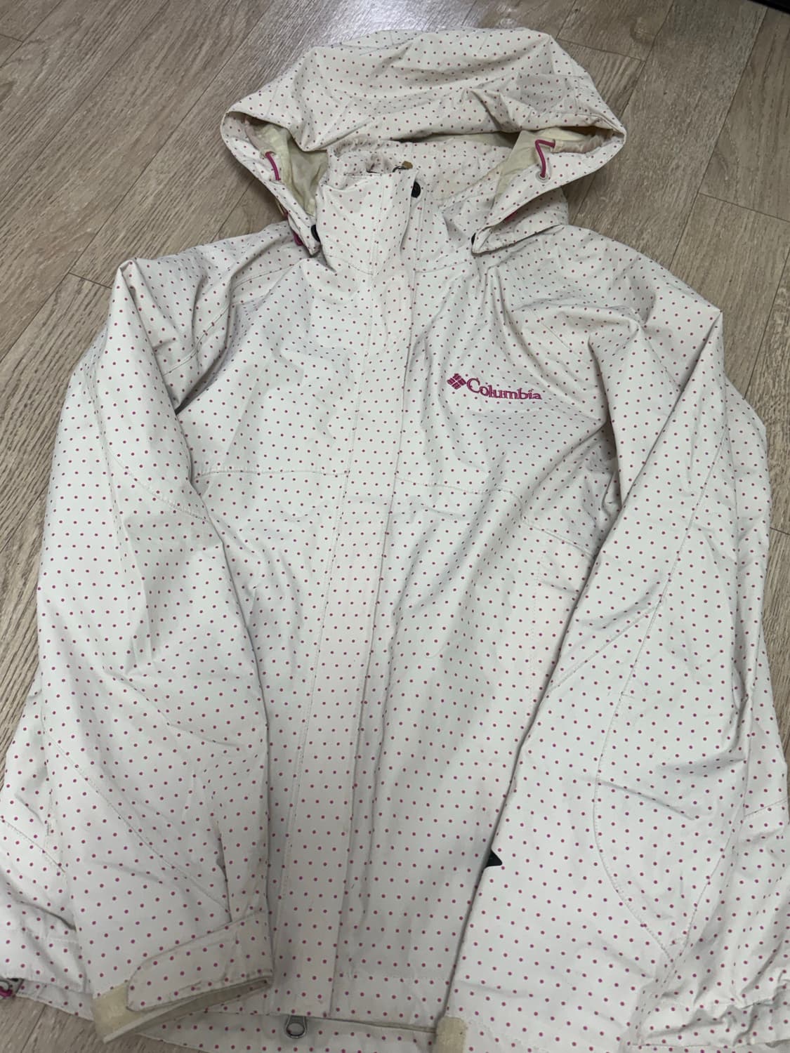 컬럼비아 핑크 도트 바람막이 상품이미지1