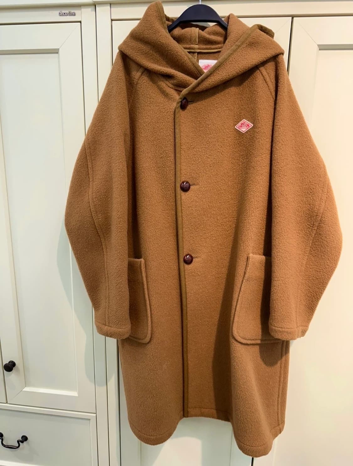 단톤 울 후드코트 브라운 38사이즈 울자켓 가디건 상품이미지1