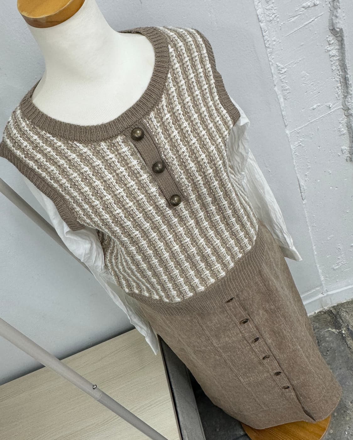 🥠쿠루미깔 베이지 코디세트 🥠 블라우스 롱스커트 라떼갸루 가을  상품이미지4