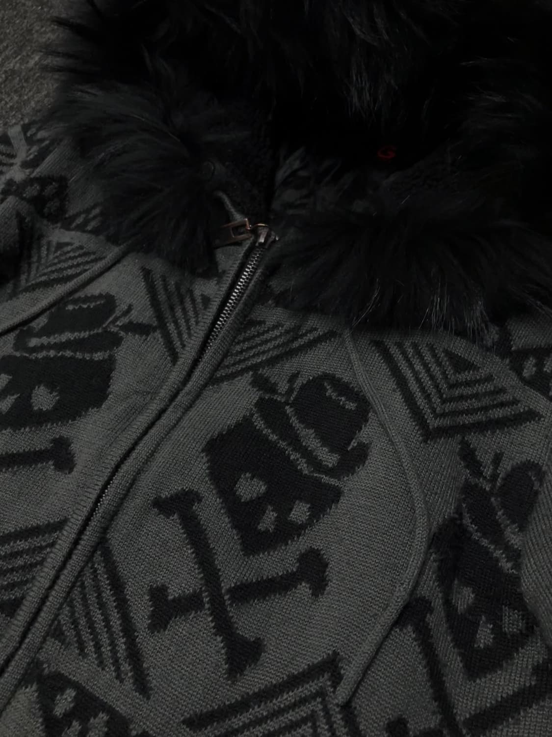 빈티지 스컬 니트 울프죠 상품이미지3