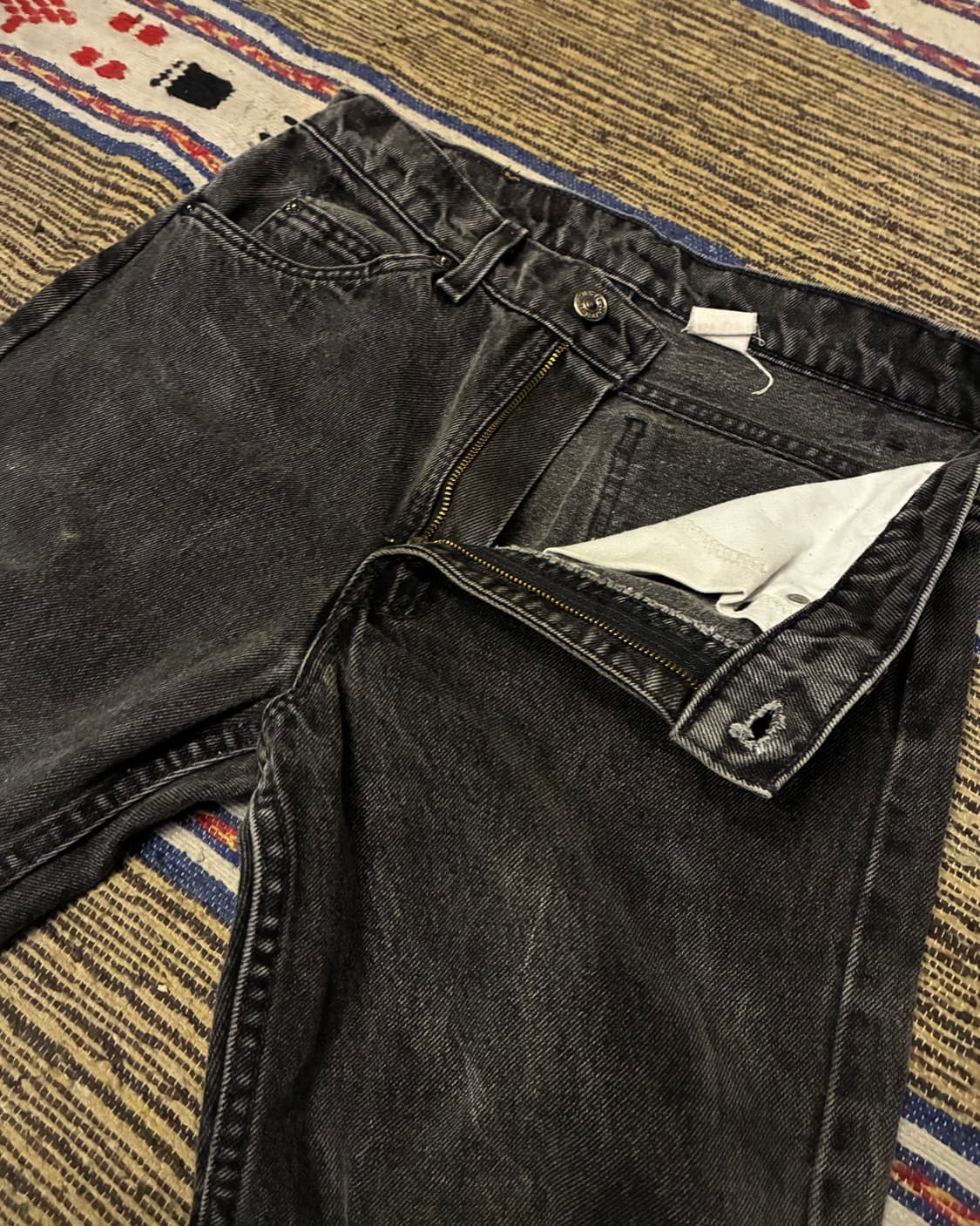 (27~28)90s USA 빈티지 리바이스 505 오렌지탭 흑청 데님 상품이미지3