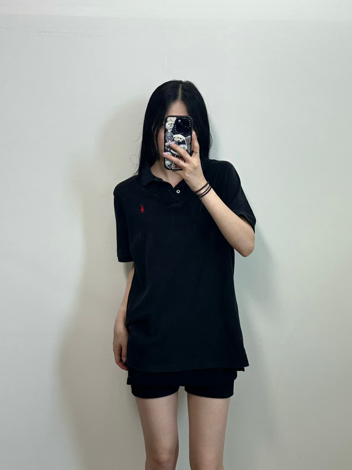 폴로 랄프로렌 자수로고 블랙 피케 반팔 카라 티셔츠 상품이미지1