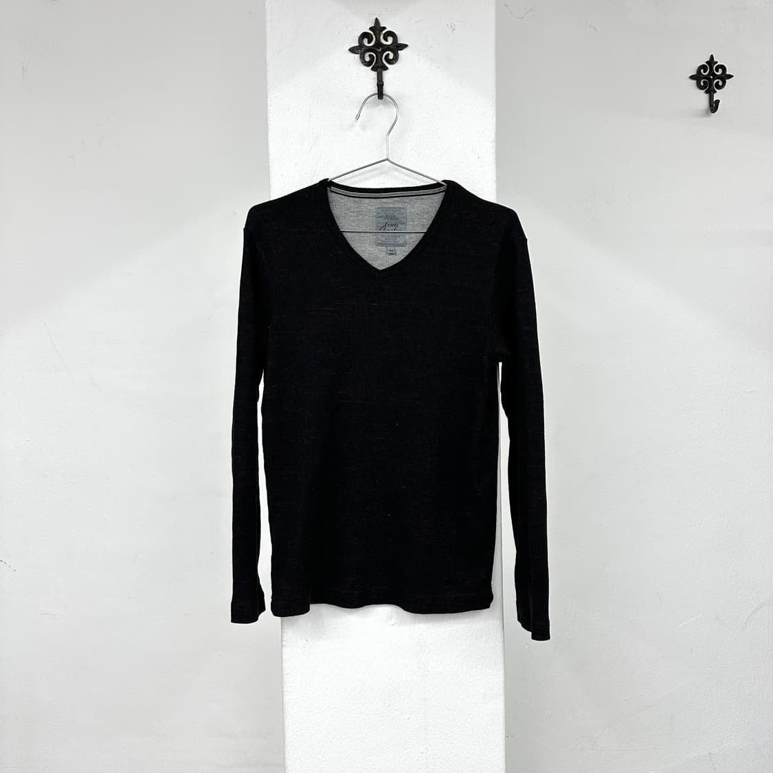 burgundy v-neck long sleeve 상품이미지3