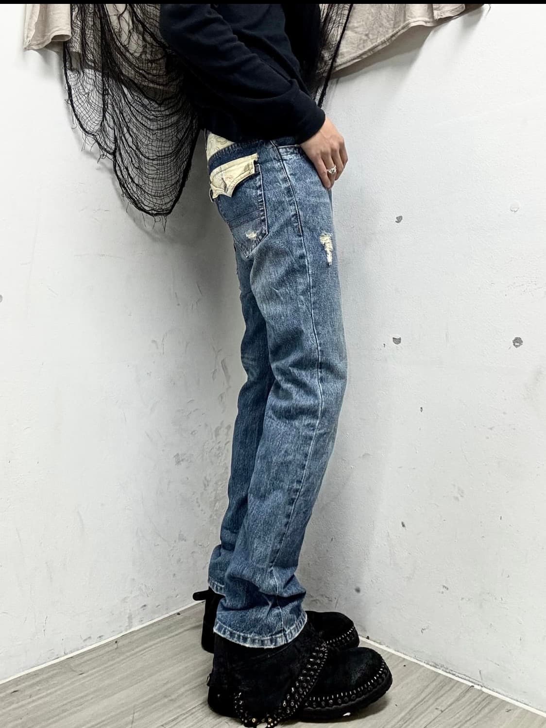 Jungle Storm] Oriental Print Denim Loos 상품이미지2