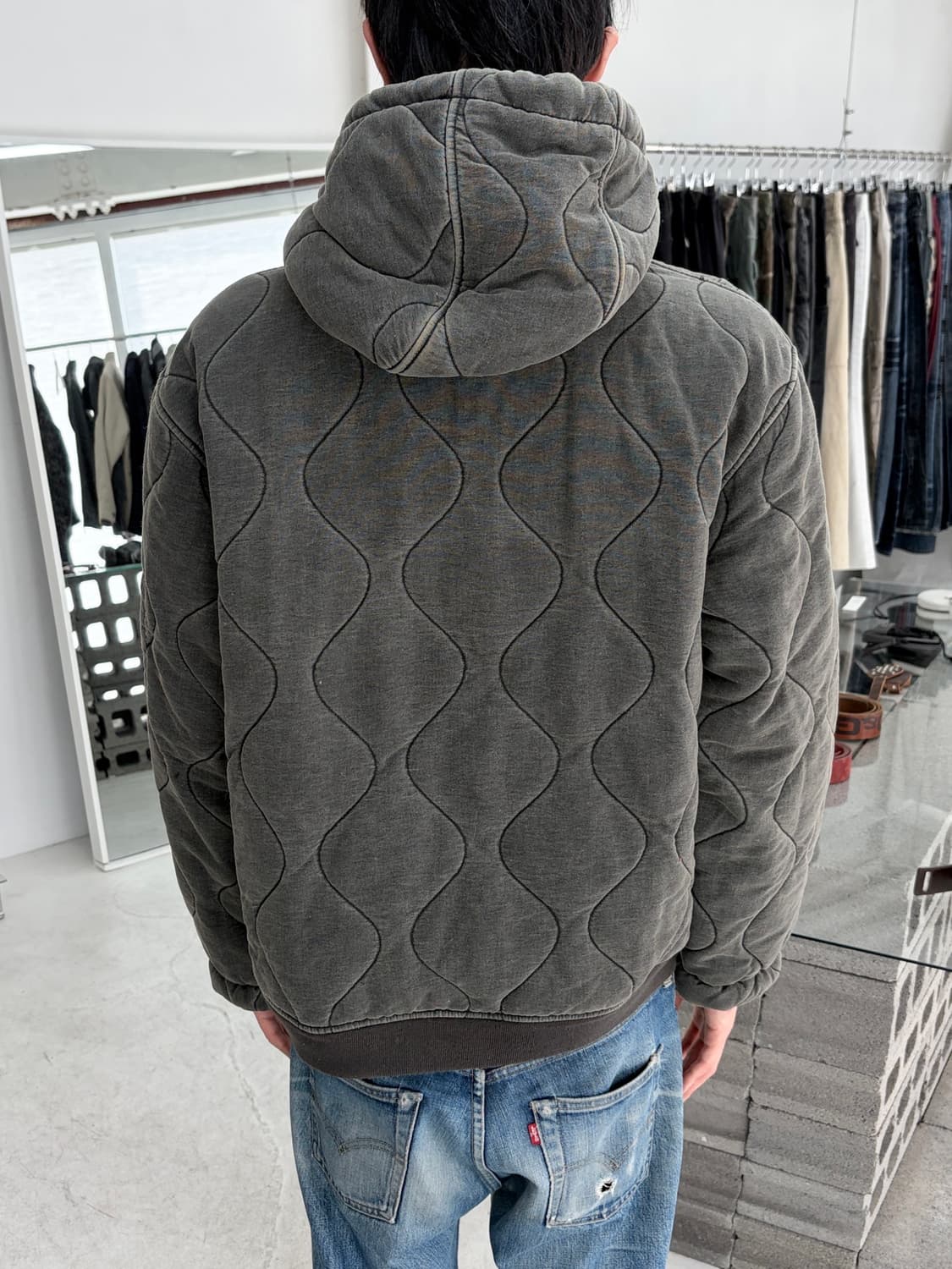 AG 비대칭 퀄티드 후드 자켓 상품이미지3