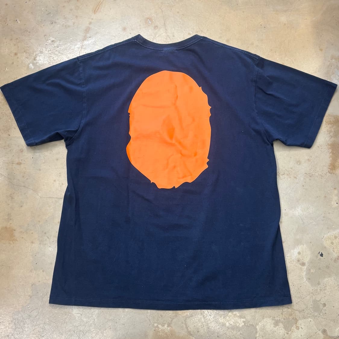 2XL 베이프 오렌지 빅 사루 네이비 반팔 티셔츠 상품이미지3