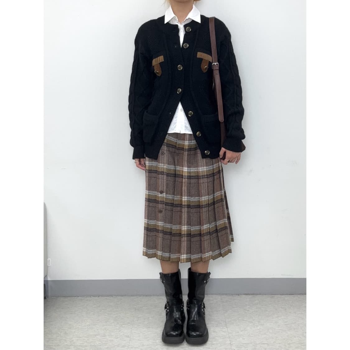 빈티지 울100% 블랙 가디건 상품이미지2