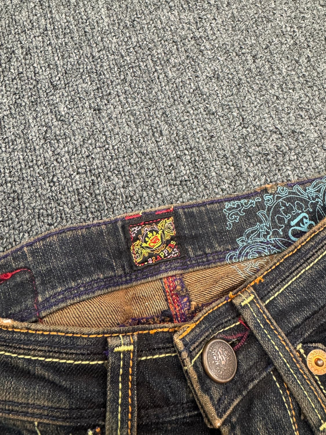 Brappers 빈티지 여성 전면 포켓 플레어진 상품이미지3