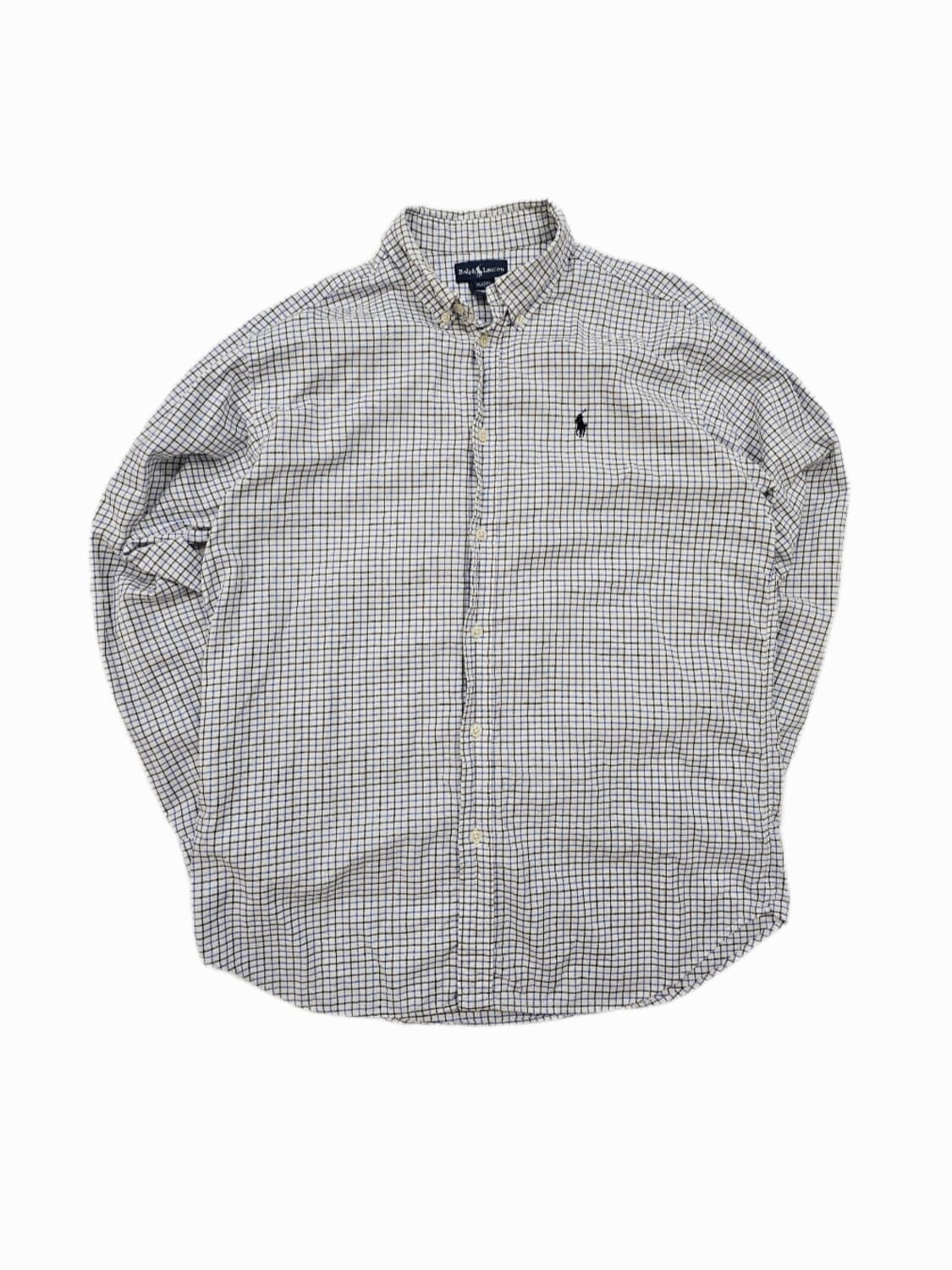 [Boys XL] 폴로 랄프로렌 블루/블랙 태터솔 체크 코튼 셔츠 상품이미지1