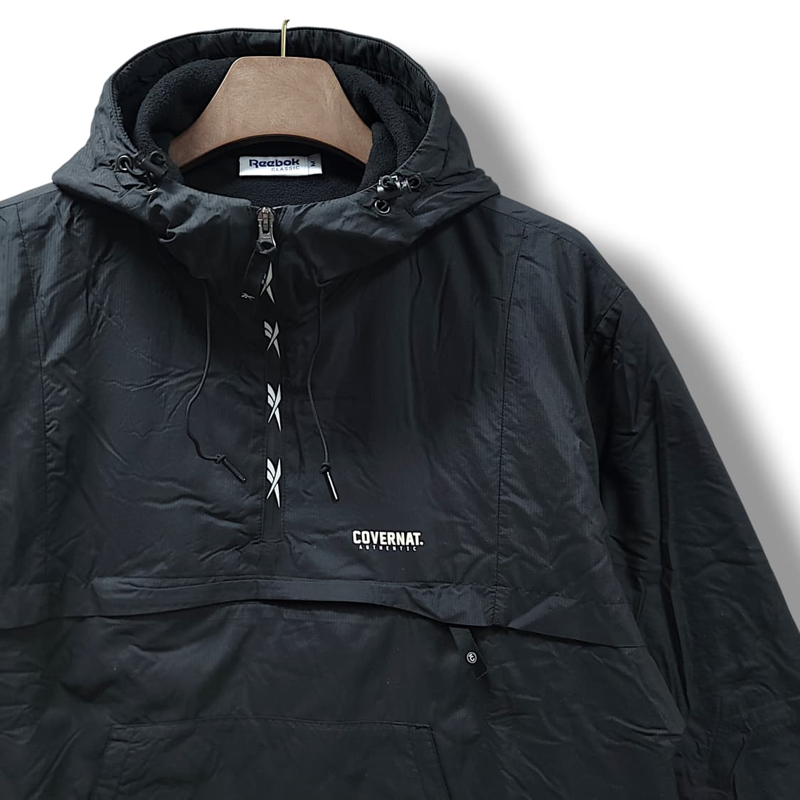 [M] 리복 X 커버낫 블랙 콜라보 기모 아노락 후드티셔츠 상품이미지4
