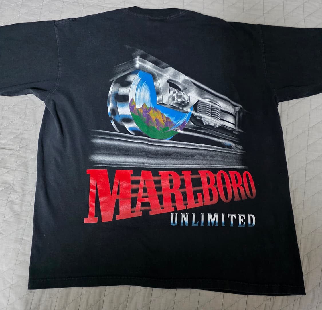 [OS] 90s 말보로 언리미티드 트레인 티셔츠 ver. 블리칭 상품이미지1