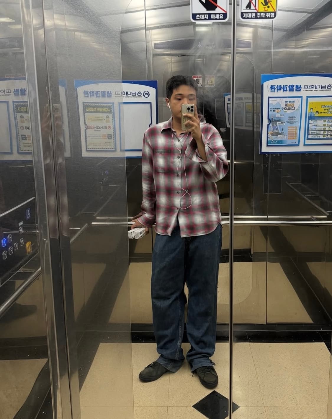 agnes b 체크 셔츠 상품이미지2