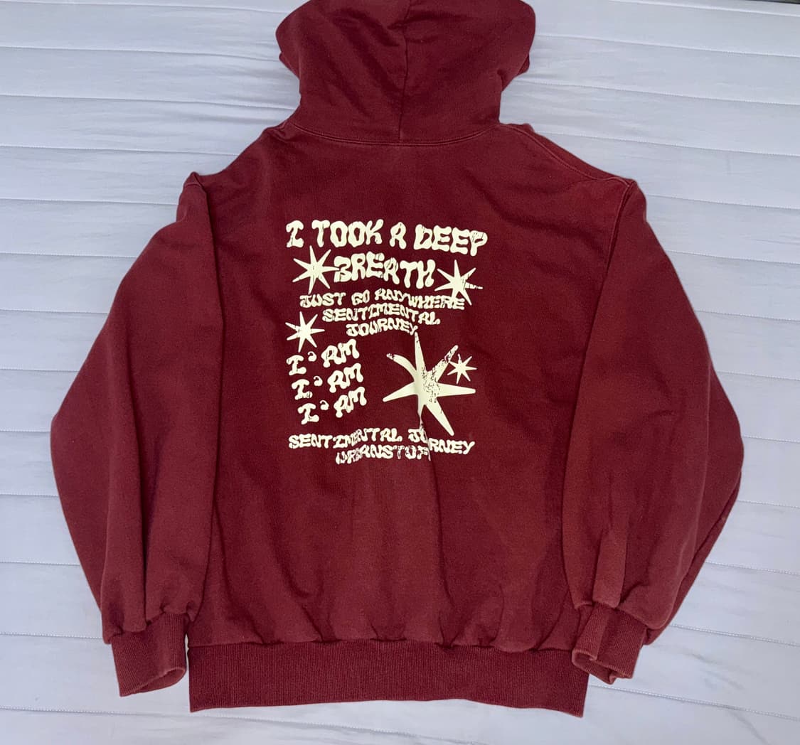 어반스터프 원 스크립트 후드티 버건디 상품이미지1