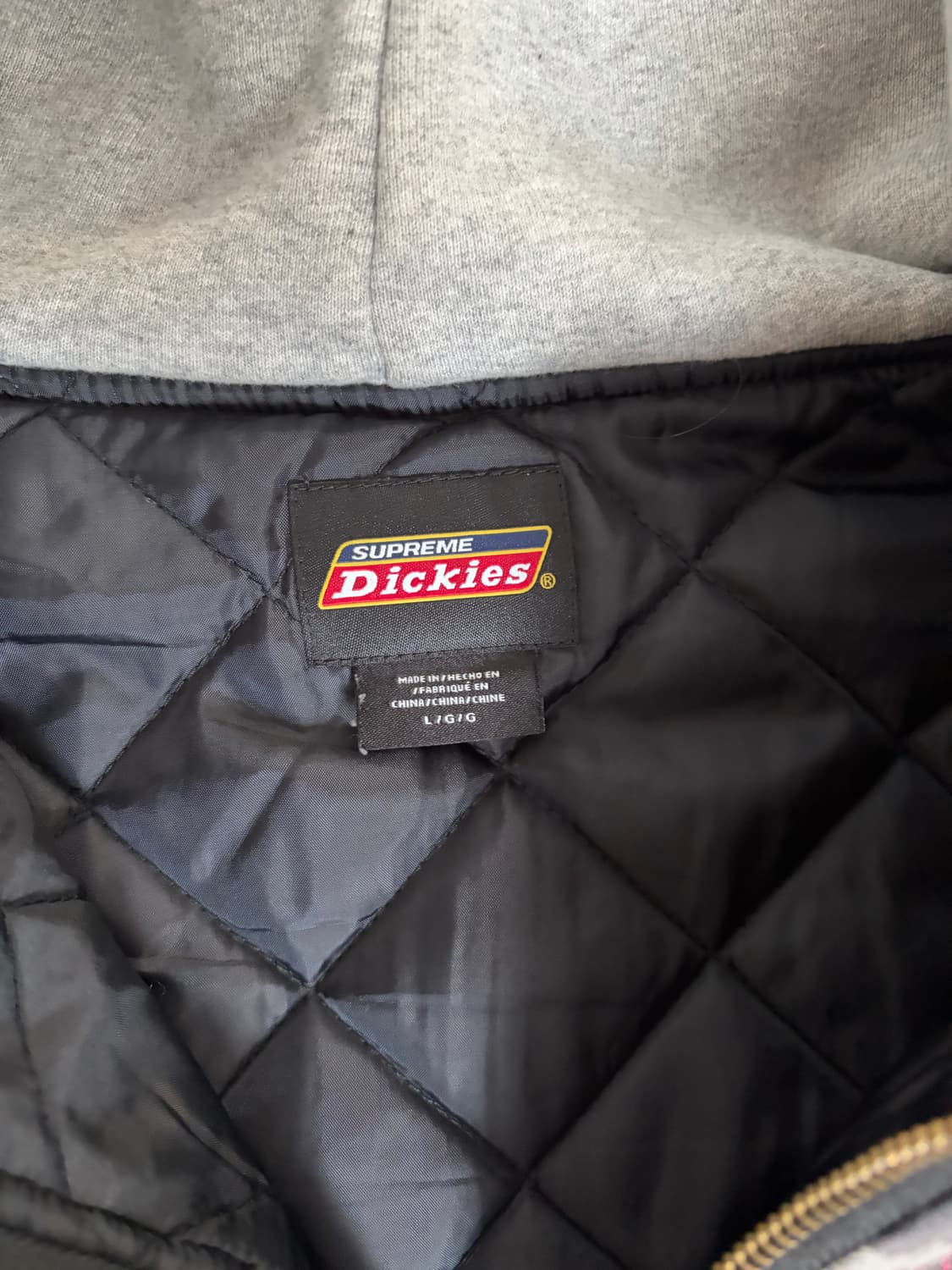[L] 슈프림 x 디키즈 플레이드 후드 집업 셔츠 블랙  상품이미지5