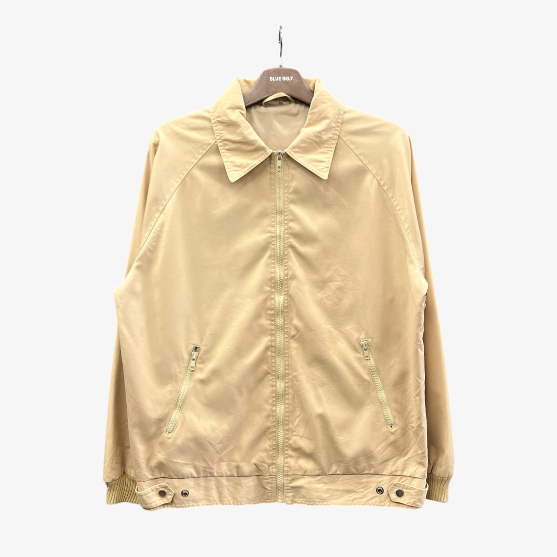 JPN VINTAGE 블루종 자켓 투포켓 밑단 조절 버튼 디테일 베이지 상품이미지1