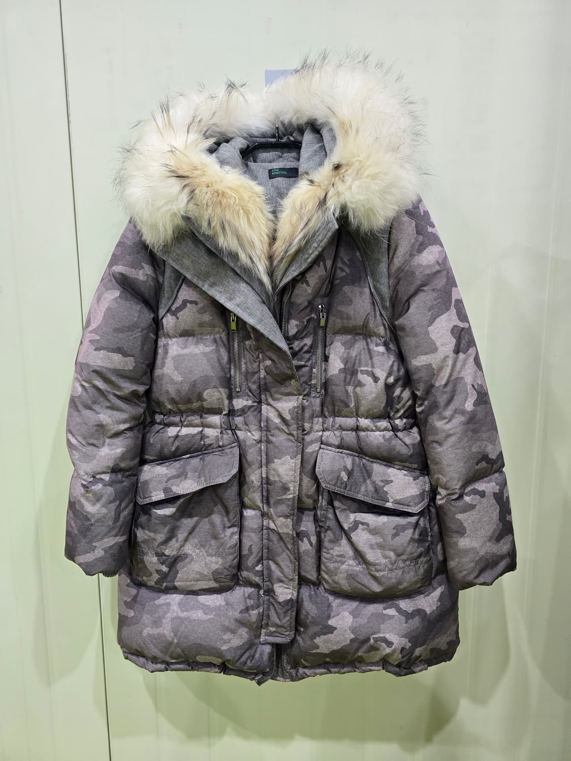 베네통 오리털 패딩 라쿤퍼(66) 상품이미지5